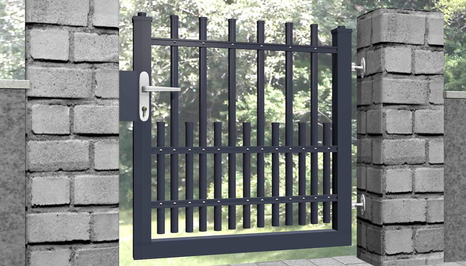 Portillon de jardin aluminium 1 battant palissades DPP Classic, GE