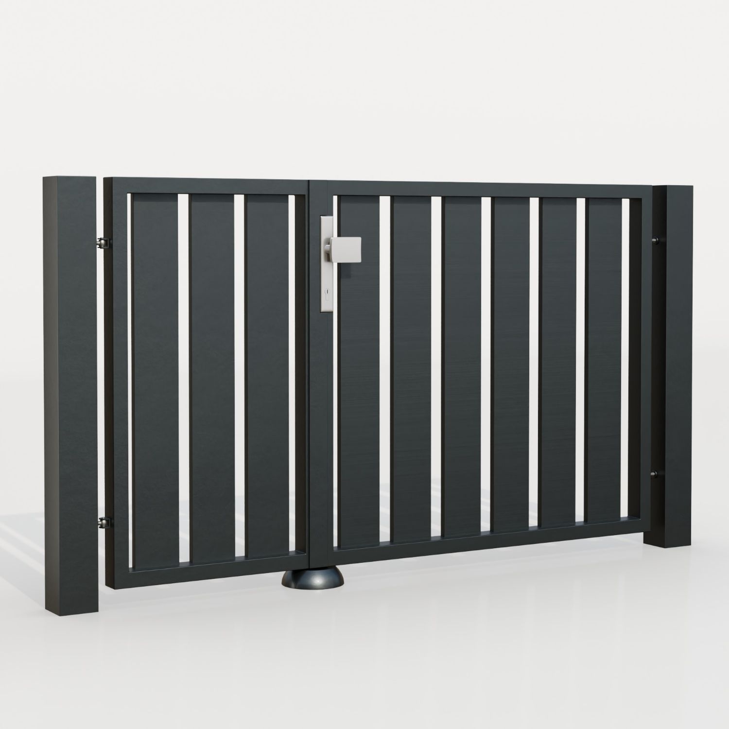 Brise-vue à 2 battants en aluminium pour portillon de jardin lamelles, GE
