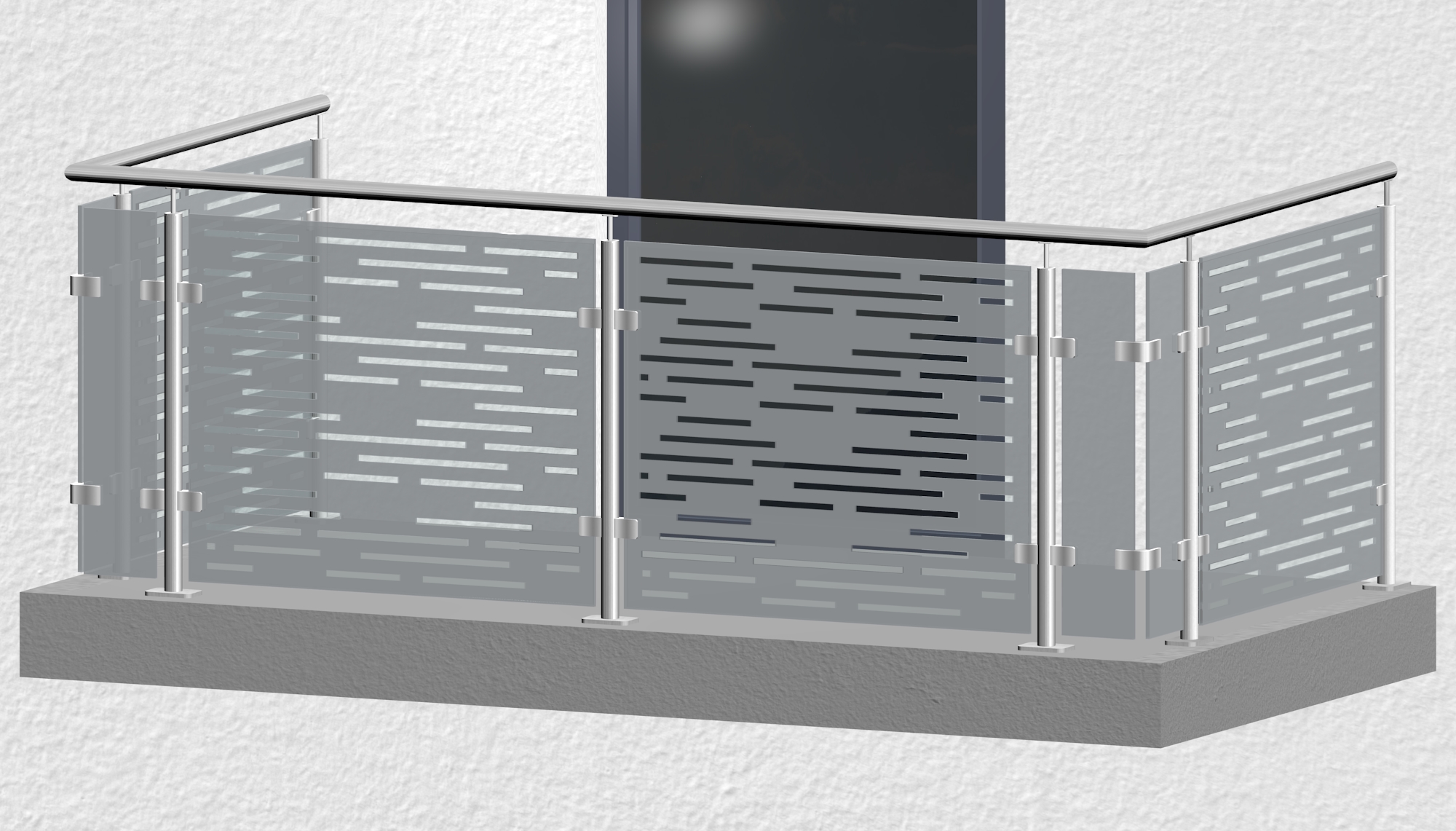 Balustrade de balcon en acier inoxydable design verre SF HO MO 