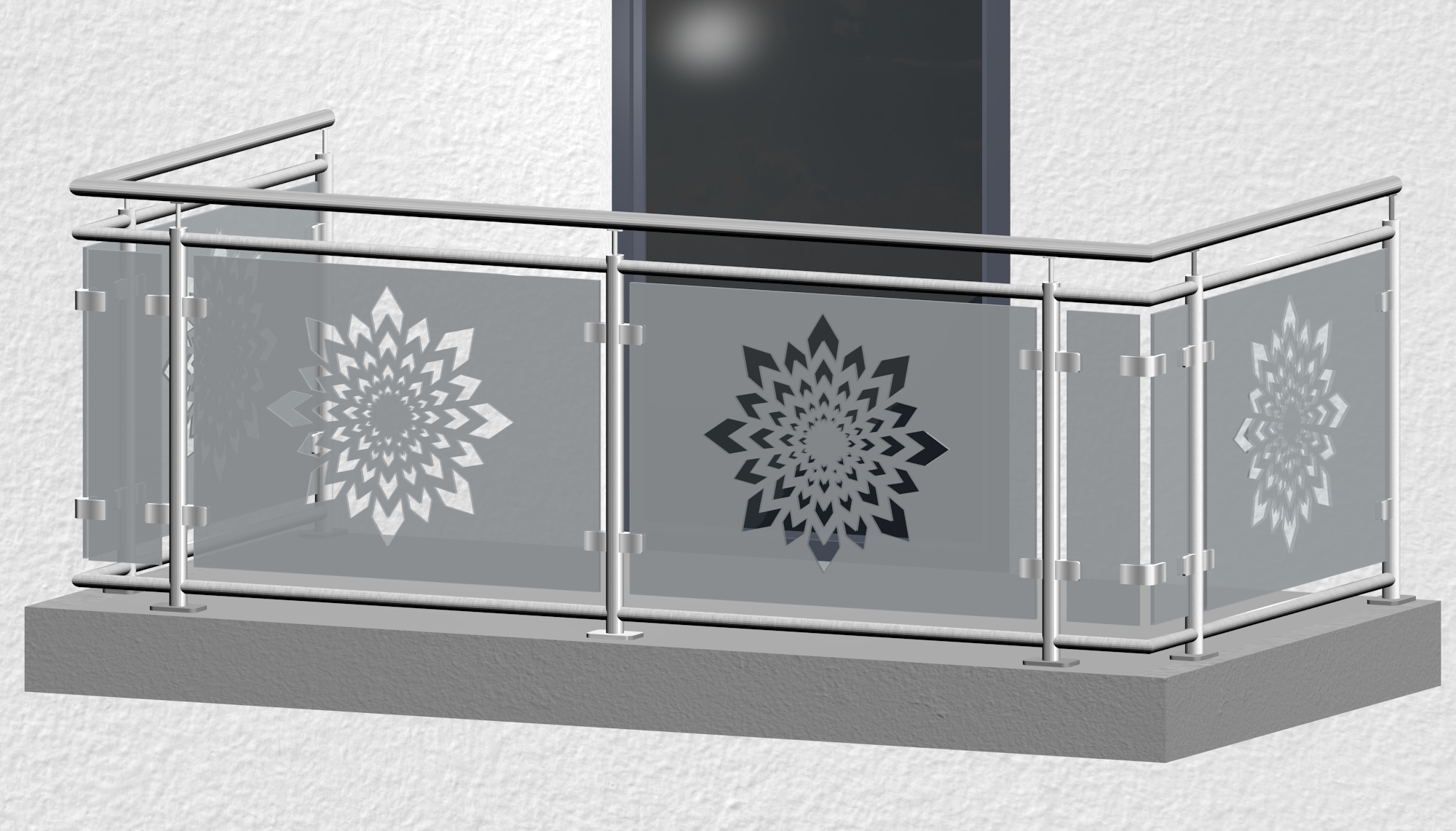Balustrade de balcon en acier inoxydable design Verre KL