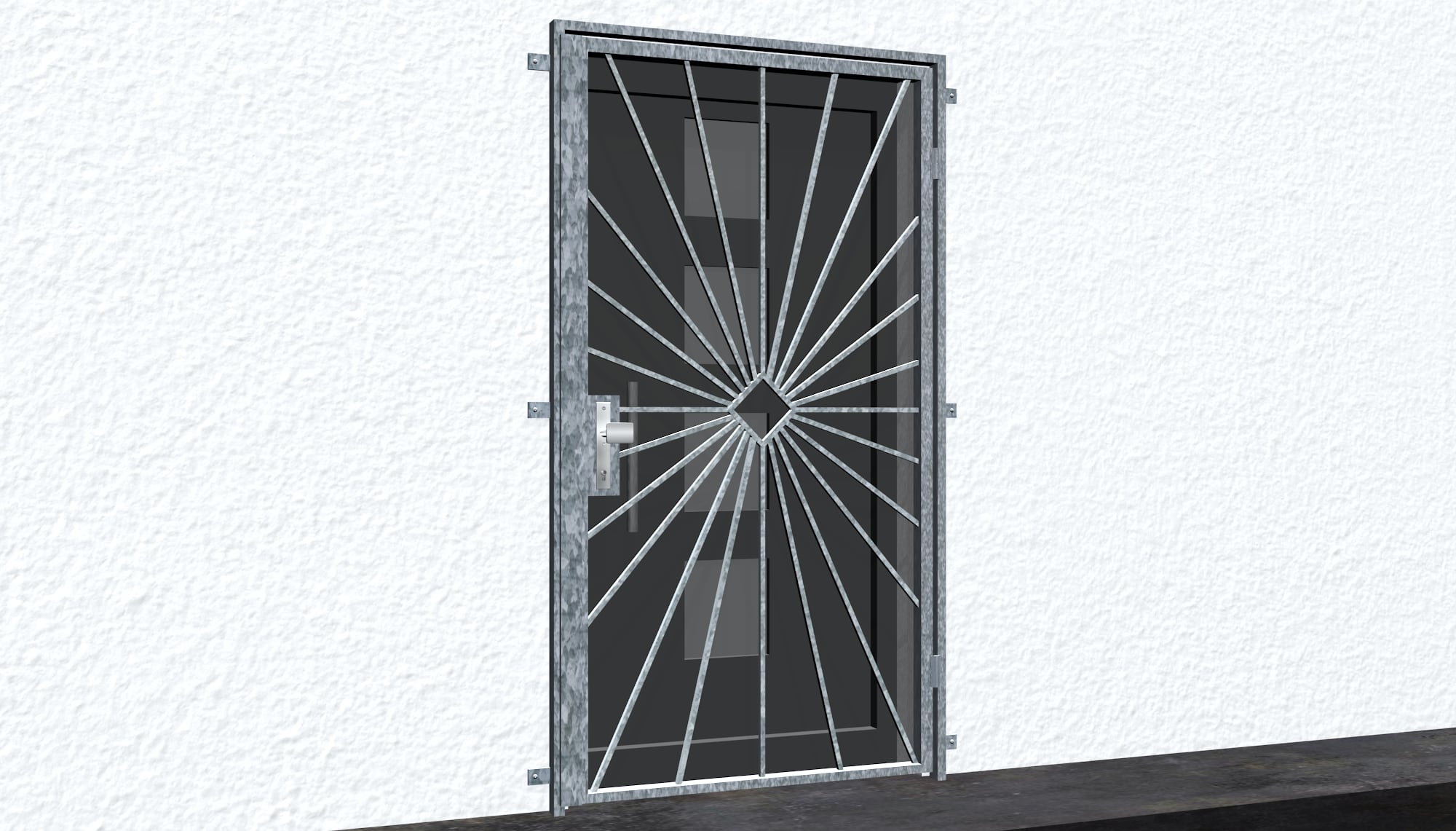 Porte grillagée en acier galvanisé Contrôle solaire 