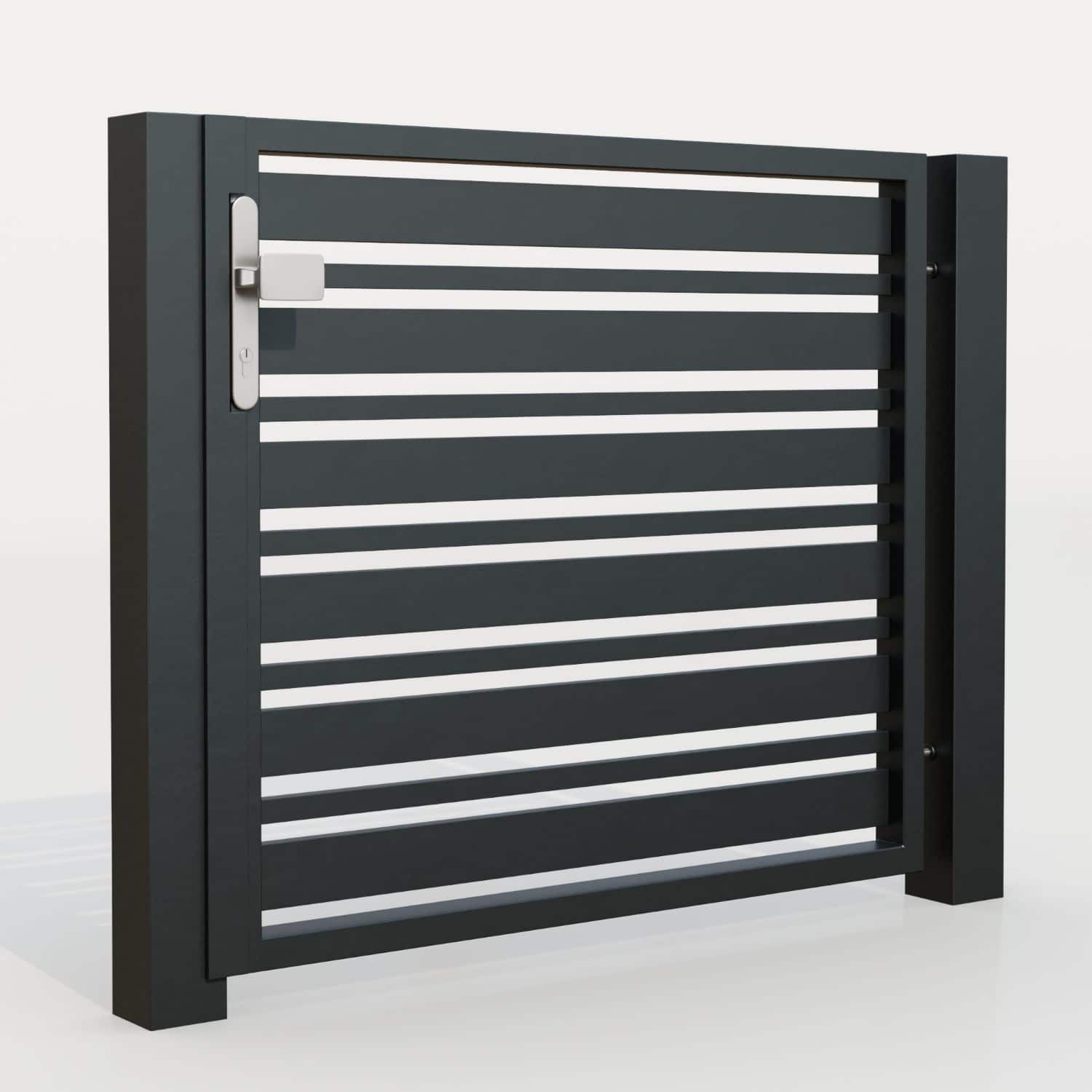Brise-vue 1 battant en aluminium pour portillon de jardin lamelles 2, GE