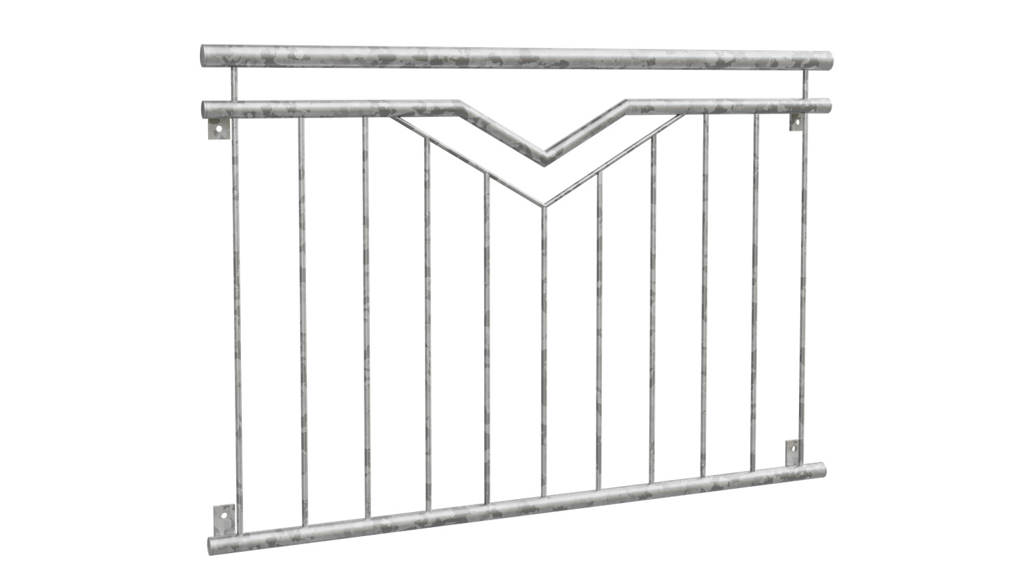 Balcon à la française en acier galvanisé double V