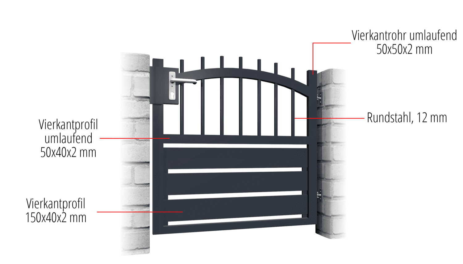 Brise-vue à 1 battant en aluminium pour portillon de jardin KSV 2, OB